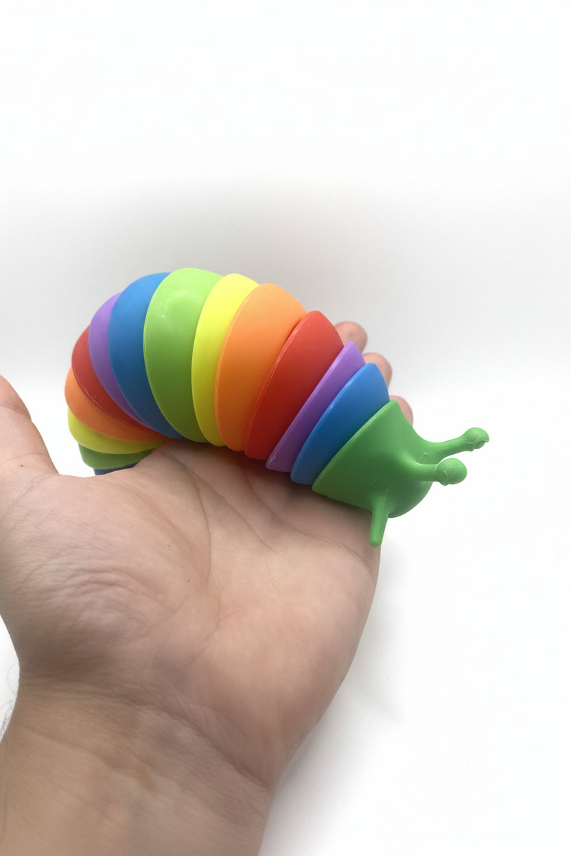 Rainbow Slug Fidget Toy – Flexible Sensory Slug