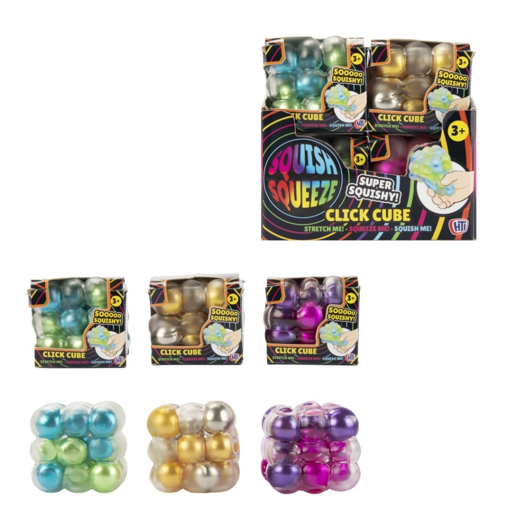 Squish Squeeze Clicker Cube