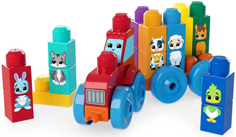 MEGA BLOKS Build & Match Animal Tractor – 30 Pieces