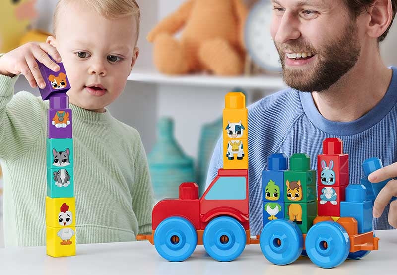 MEGA BLOKS Build & Match Animal Tractor – 30 Pieces
